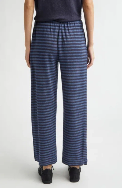 Yanyan Mabo Stripe Pull-on Linen Pants In Blue