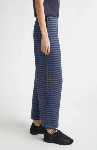 Yanyan Mabo Stripe Pull-on Linen Pants In Blue