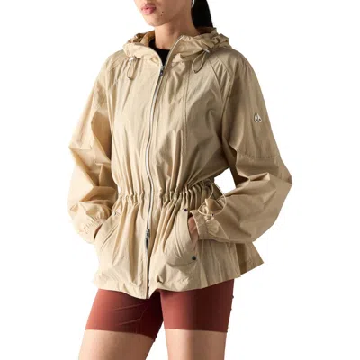 Moose Knuckles Drawstring Waist Hooded Jacket In Brown