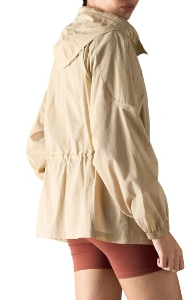 Moose Knuckles Drawstring Waist Hooded Jacket In Brown
