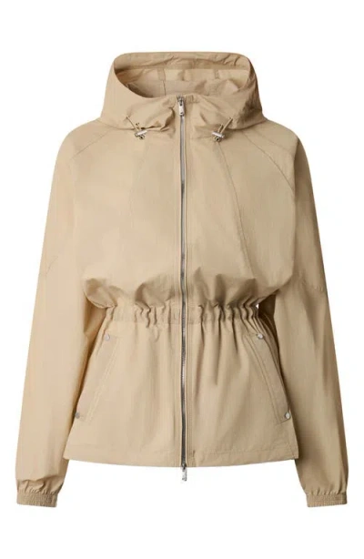 Moose Knuckles Drawstring Waist Hooded Jacket In Brown
