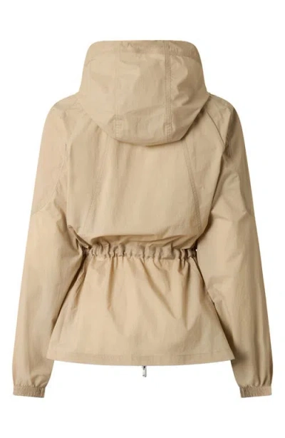 Moose Knuckles Drawstring Waist Hooded Jacket In Brown