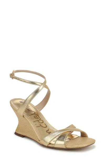 Sam Edelman Davi Ankle Strap Wedge Sandal In Multi
