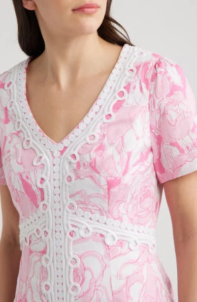 Lilly Pulitzer Evita Short Sleeve Stretch Shift Dress In Confetti Pink In Multi