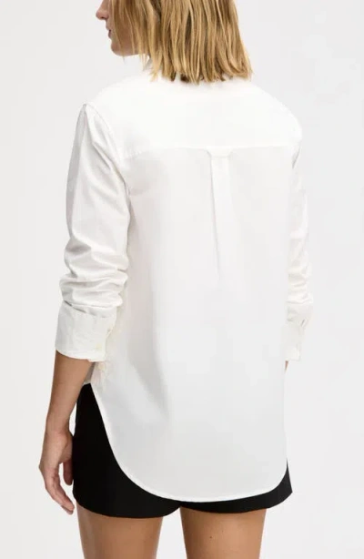 Sam Edelman Side Button Cotton Button-up Shirt In White