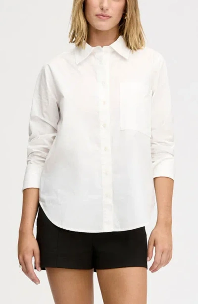 Sam Edelman Side Button Cotton Button-up Shirt In White
