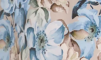 Sachin & Babi Etienne Floral-print Mikado Wrap Gown In Blue