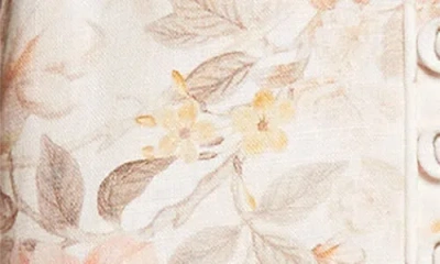 Zimmermann Luna Buttoned Picnic Dress In Cream Songbird In Brown