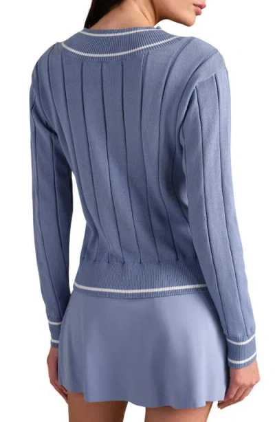 Rhone Varsity Cable Knit Sweater Hydrangea Blue In Blue