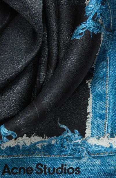 Acne Studios Women Printed Silk Scarf In Blue