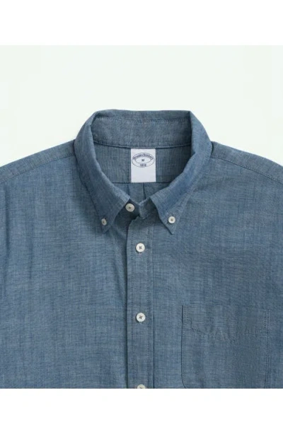 Brooks Brothers Regular Fit Cotton Chambray Button-down Shirt In Blue