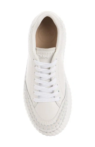 Chloé Chloe Nama Panelled Leather Flatform Sneakers In White