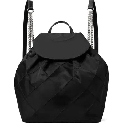 Tory Burch Fleming Nylon Backpack In Black