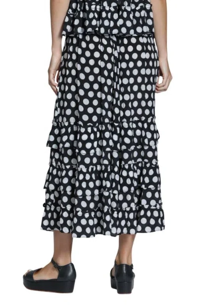 Apny Tiered Pull-on Midi Skirt In Multi