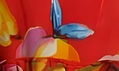 Apny Tiered Pull-on Midi Skirt In Multi