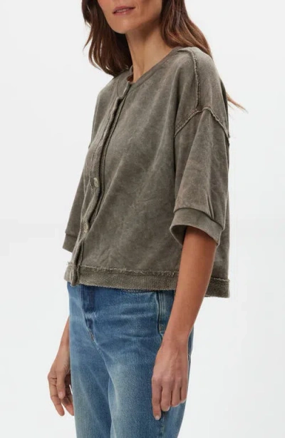 Michael Stars Marlow Wide Sleeve Cardigan Sweater In Green