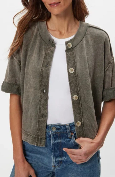 Michael Stars Marlow Wide Sleeve Cardigan Sweater In Green