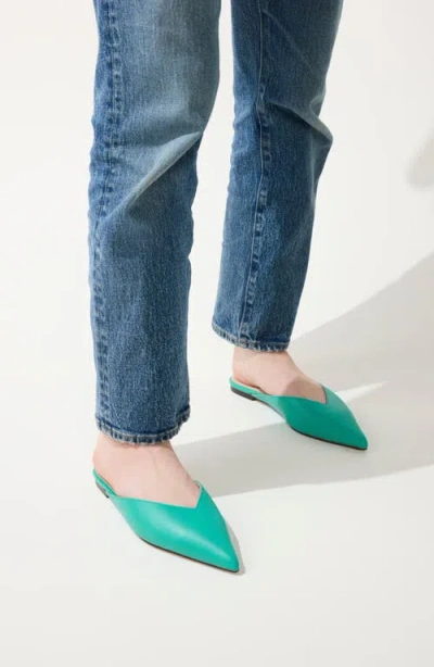 Yosi Samra Nera Pointed Toe Flat In Blue