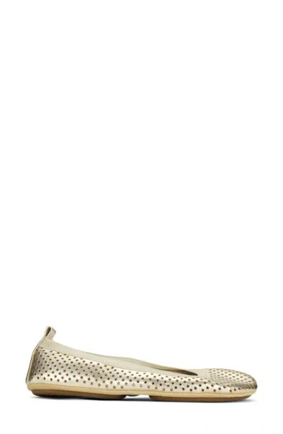 Yosi Samra Samara Foldable Ballet Flat In Gold