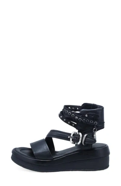 As98 A.s.98 Spaulding Ankle Strap Sandal In Black