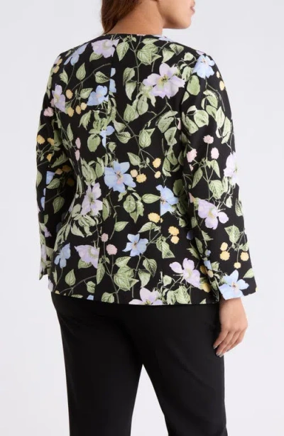Kasper Floral Print One-button Jacket In Multi