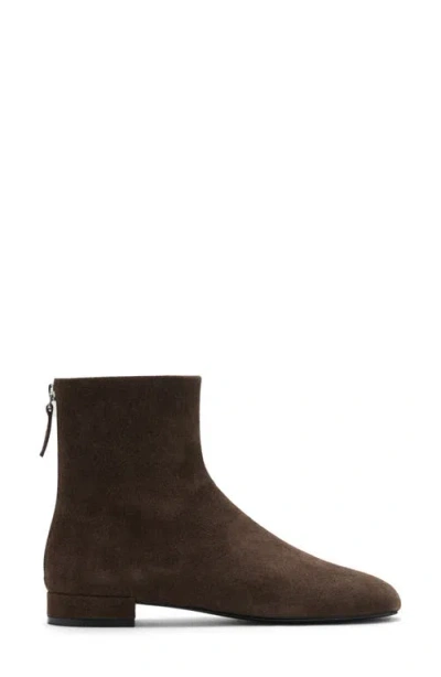 Mango Round Toe Ankle Bootie In Brown