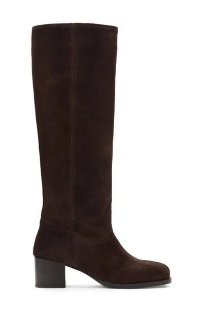 Mango Heel Suede Boots In Brown