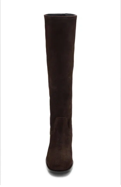 Mango Heel Suede Boots In Brown