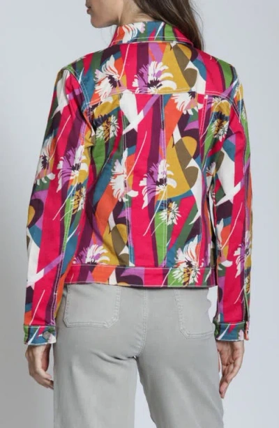 Apny Print Denim Jacket In Multi