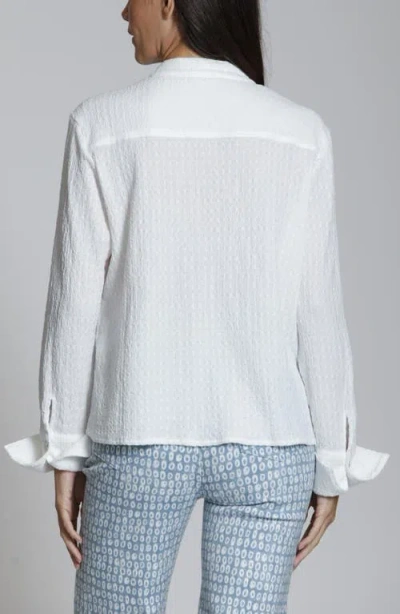 Apny Ruffled Button-up Top In White