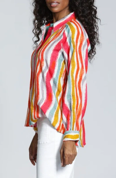 Apny Stripe Pullover Shirt In Multi