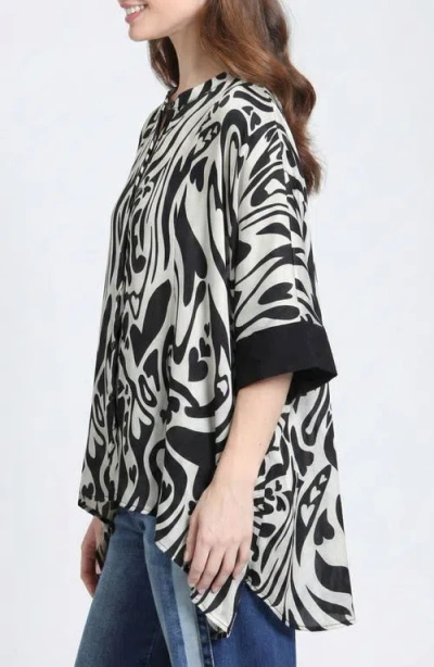Apny Abstract Print Button-up Tunic In Multi