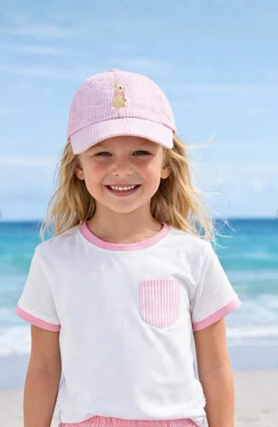 Bits & Bows Bunny Bow Baseball Hat In Pink