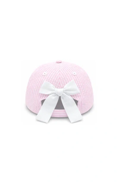 Bits & Bows Bunny Bow Baseball Hat In Pink