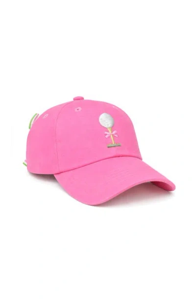 Bits & Bows Tee Time Bow Baseball Hat In Pink