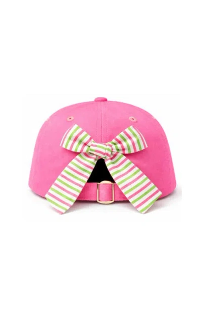 Bits & Bows Tee Time Bow Baseball Hat In Pink