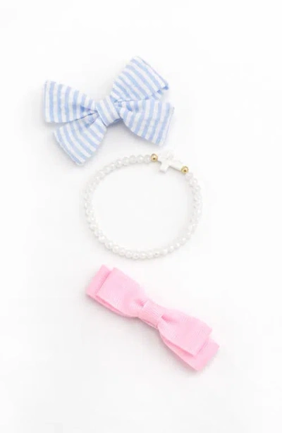 Bits & Bows Easter Egg Bows And Bracelet Set In Blue