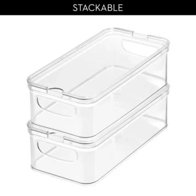 Idesign Stackable Fridge Organizer Bins With Lids In Transparent