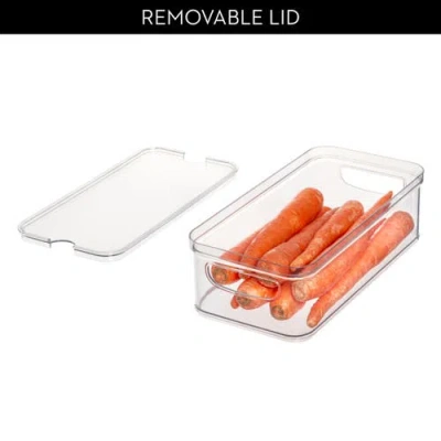 Idesign Stackable Fridge Organizer Bins With Lids In Transparent