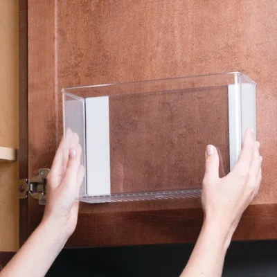 Idesign Adhesive Organizer Bin For Kitchen In Transparent