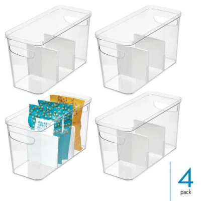 Idesign 3-section Divided Pantry Organizer Bin In Transparent