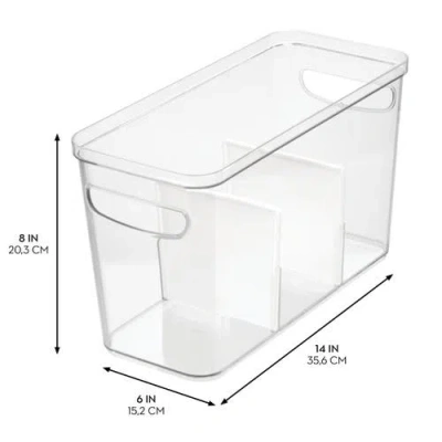 Idesign 3-section Divided Pantry Organizer Bin In Transparent