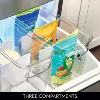 Idesign 3-section Divided Pantry Organizer Bin In Transparent
