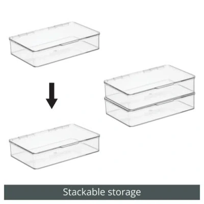 Idesign Stackable Hinged-lid Pantry Storage Box In Transparent