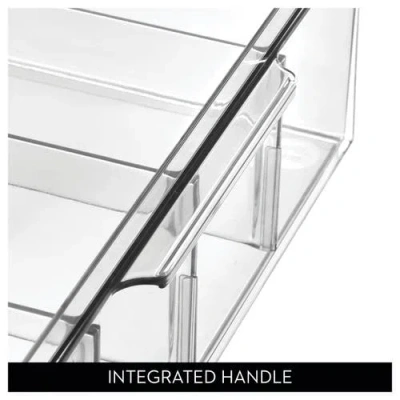 Idesign Set Of 4 Stackable 4-section Tea Storage Drawers In Transparent