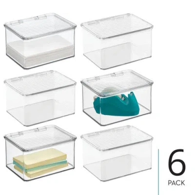 Idesign Stackable Hinged-lid Pantry Storage Box In Transparent
