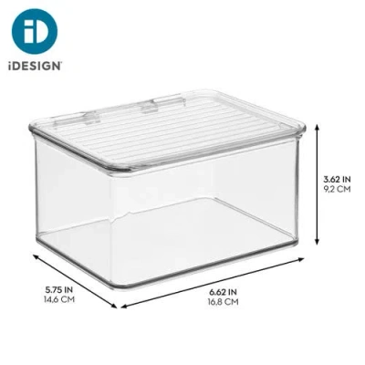 Idesign Stackable Hinged-lid Pantry Storage Box In Transparent