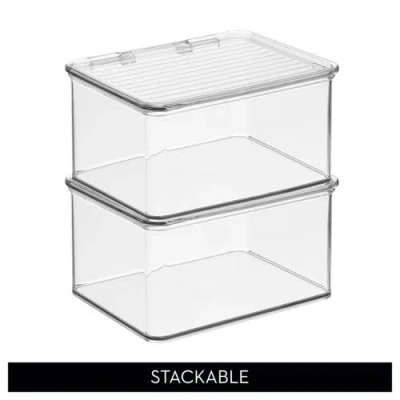 Idesign Stackable Hinged-lid Pantry Storage Box In Transparent