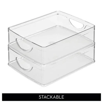 Idesign Stackable Pantry Bin With Handles In Transparent