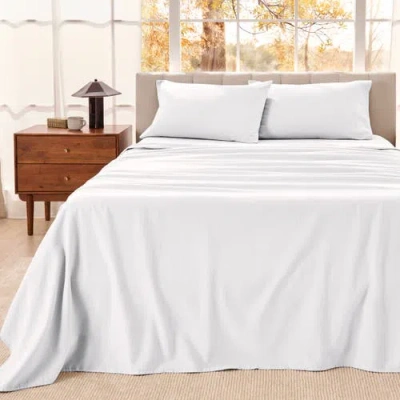 Bare Home 100% Organic Cotton Flannel Sheet Set In White
